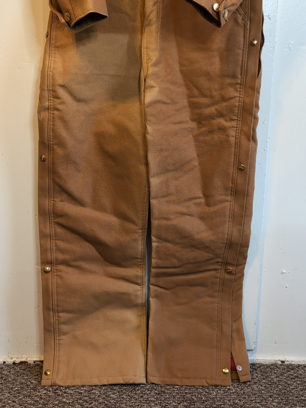 Carhartt X-01 Duck Quilt Lined Coverall Bibs mens XS 34 Reg - Picture 2 of 12